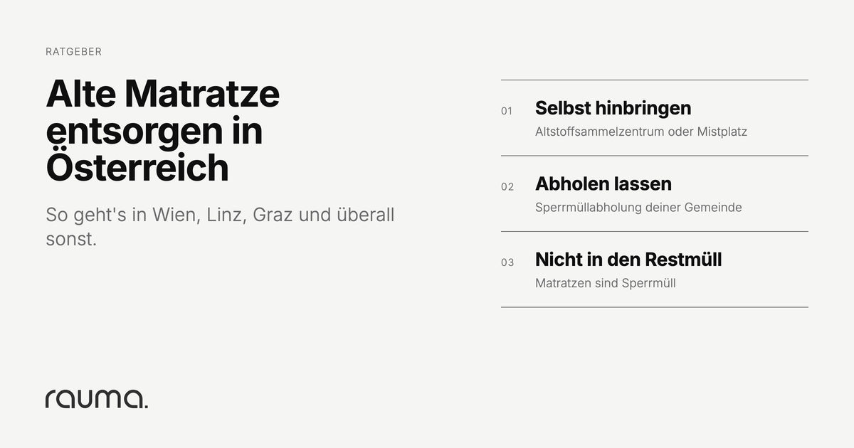 Alte Matratze entsorgen in Österreich: So geht's