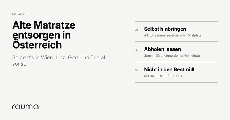 Alte Matratze entsorgen in Österreich: So geht's